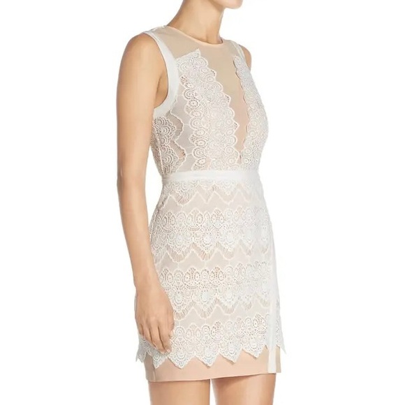 Greylin M Illusion Lace Sheath Mini Dress Pink - Picture 13 of 16
